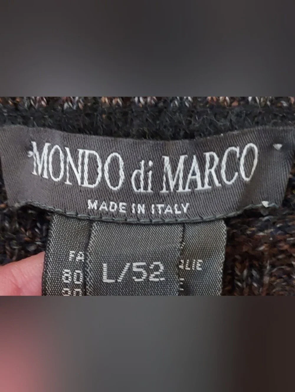 Mondo di Marco Men's Patchwork Knit Crewneck Sweater in Brown Multi